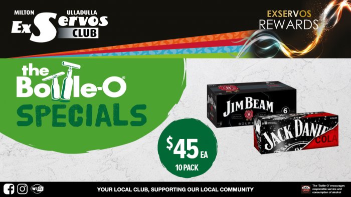 Jim Beam Black with Cola or Jack Daniel’s & Cola
