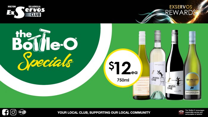 McGuigan Single Batch or Devil’s Lair Fifth Leg Range or Brancott Estate Sauvignon Blanc