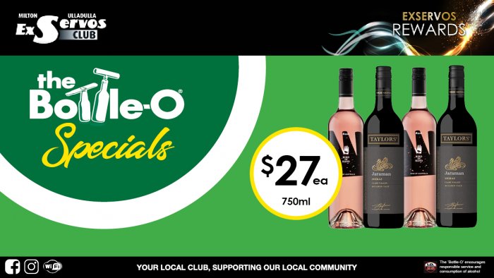 Bird in Hand Rose or Taylors Jaraman Shiraz
