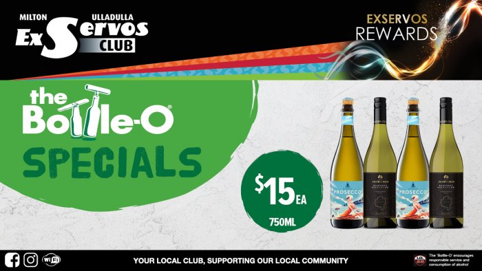 De Bortoli King Valley Prosecco or Jacob’s Creeks Barossa Signature Range