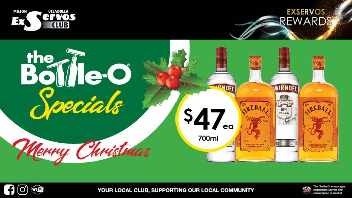 Smirnoff Vodka or Fireball  Cinnamon Whisky