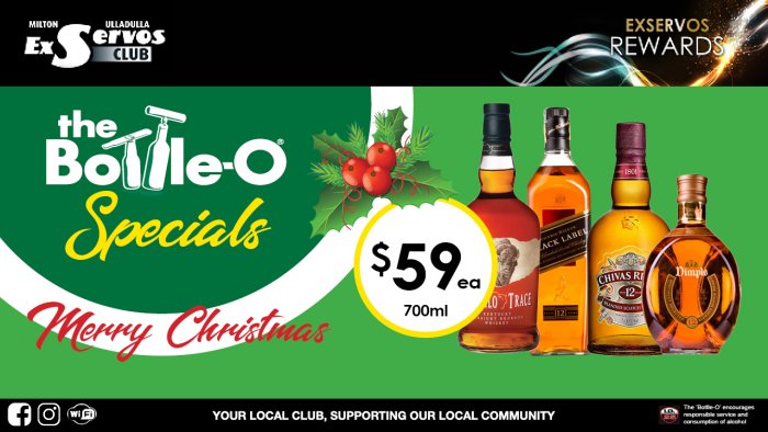 Buffalo Trace Bourbon, Johnnie Walker Black  Label, Chivas Regal or Dimple Scotch 