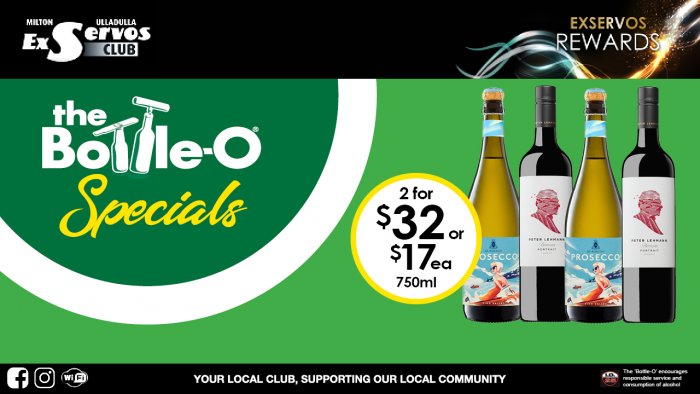 De Bortoli KV Proseco or  Peter Lehmann Portrait Shiraz