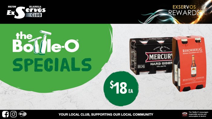 Mercury Hard Cide (6 Pack) or Rekorderlig Strawberry & Lime Swedish Cider (4 Pack)