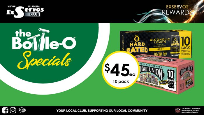 Hard Rated Alcoholic Lemon or  Brookvale Union Mixed Pack