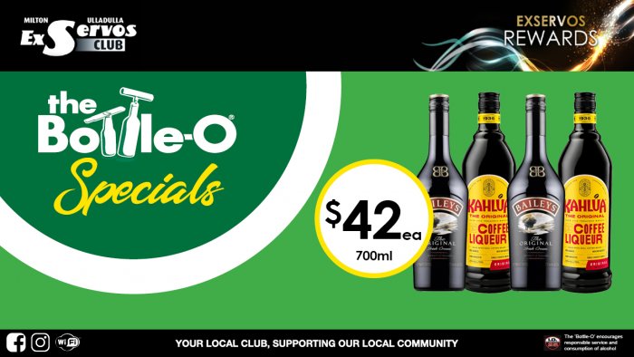 Bailey’s Irish Cream or  Kahlua Coffee Liqueur