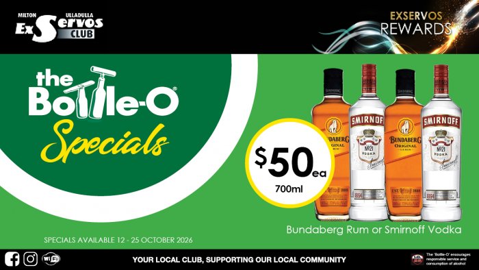 Bundaberg Rum or Smirnoff Vodka