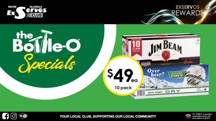 Jim Beam & Cola or Canadian Club & Dry or Cola