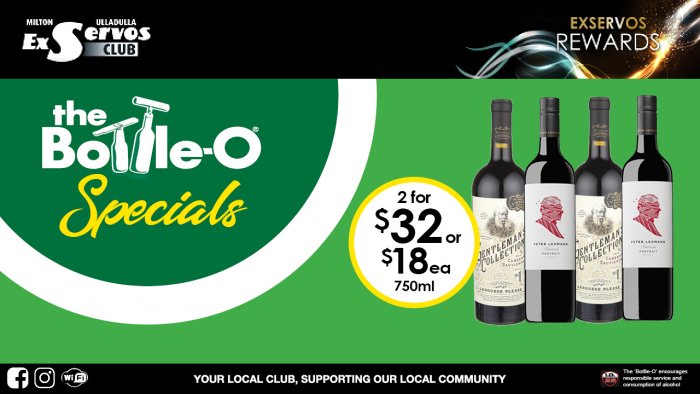 Lindeman’s Gentleman’s Collection Range or Peter Lehmann Portrait Shiraz