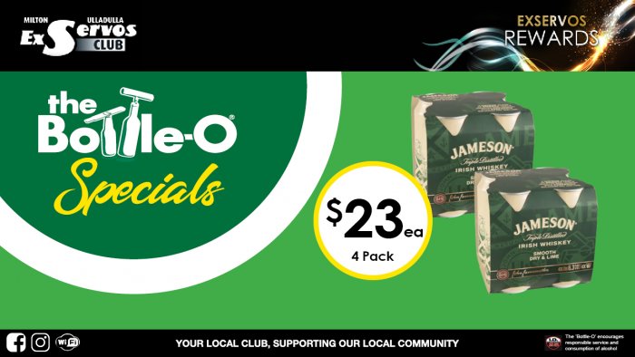 Jameson Irish Whiskey with  Smooth Dry & Lime