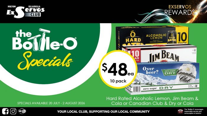 Hard Rated, Jim Bean and Canadian Club & Dry Can