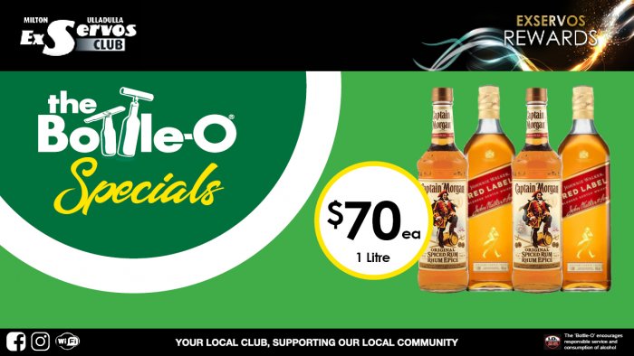 Captain Morgan Spiced Rum or Johnnie Walker Red Label