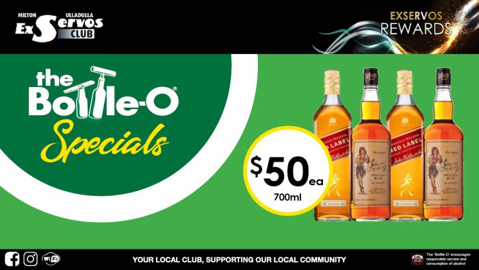 Johnnie Walker Red Label or Sailor Jerry Spiced Rum