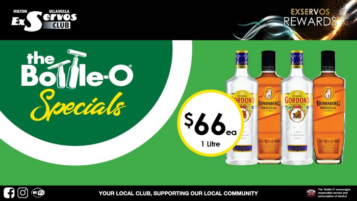 Gordon’s Gin or Bundaberg Rum