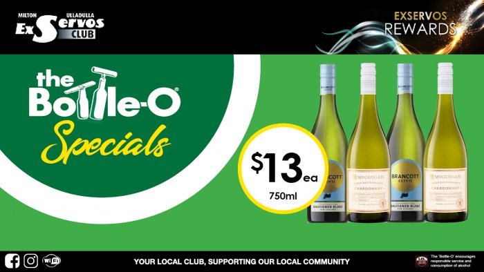 Brancott Estate Sauvignon Blanc  or McGuigan Single Batch Range