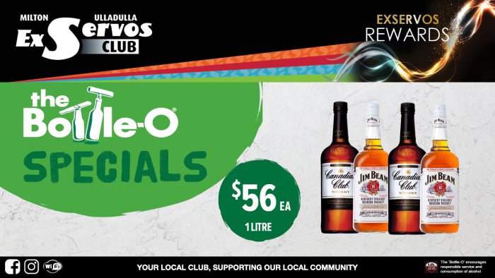 Canadian Club or Jim Beam Bourbon