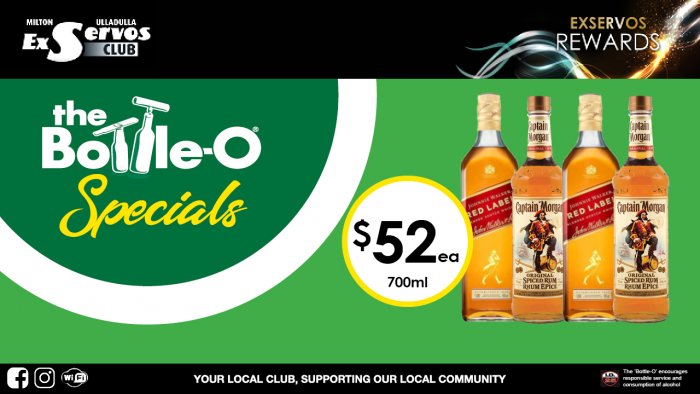 Johnnie Walker Red Label or Captain Morgan Spiced Rum