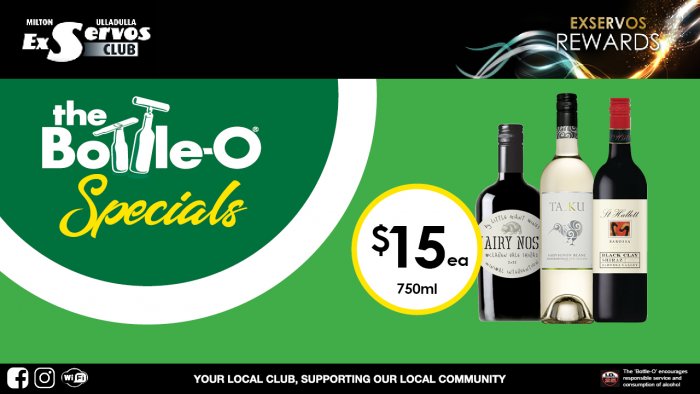 Hairy Nose Shiraz, Ta_Ku Sauvignon Blanc or St Hallett Black Clay Shiraz