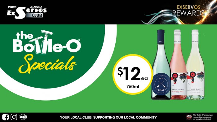 Roa Boat Sauvignon Blanc or Upside Down Range