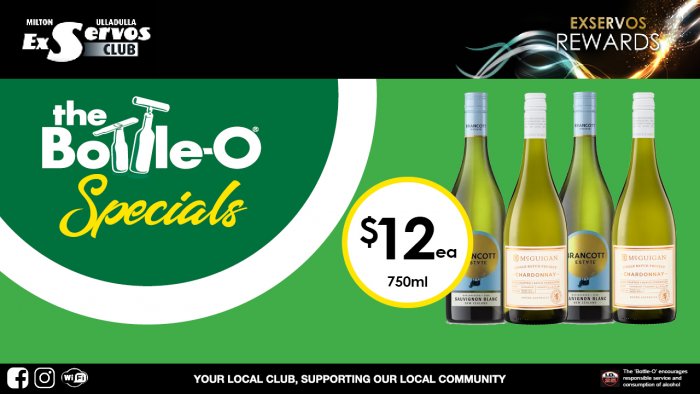 Brancott Estate Sauv Blanc or McGuigans Single Batch Range