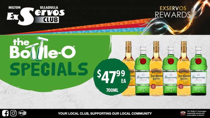 Jose Cuervp Especial Tequila or Tanqueray Gin