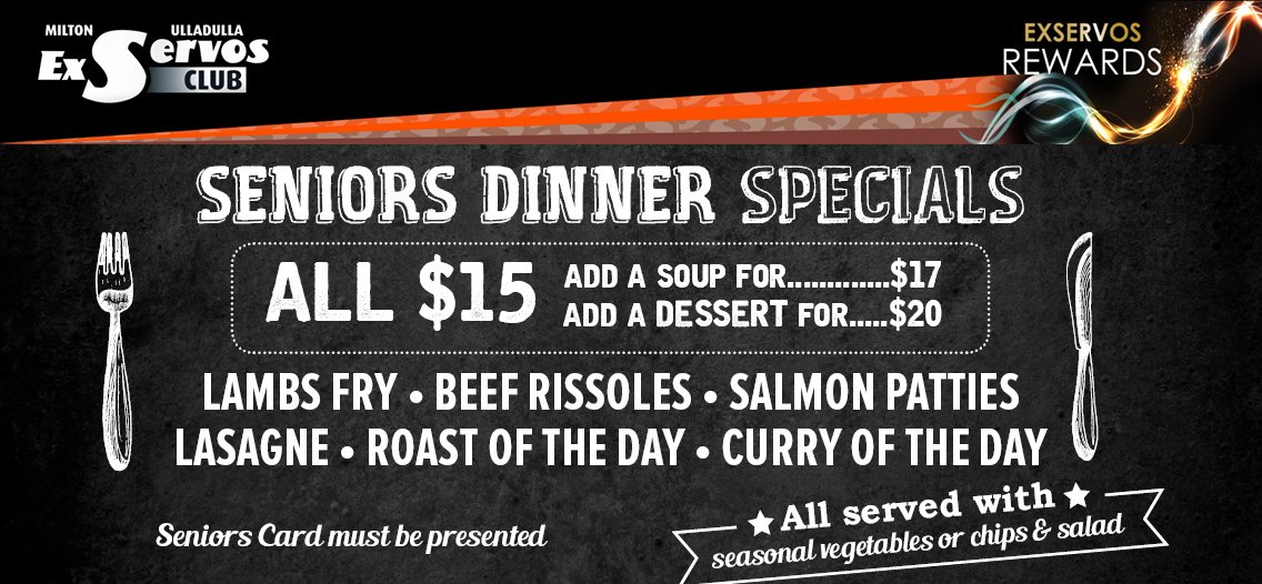 Southside Seniors Dinner Specials