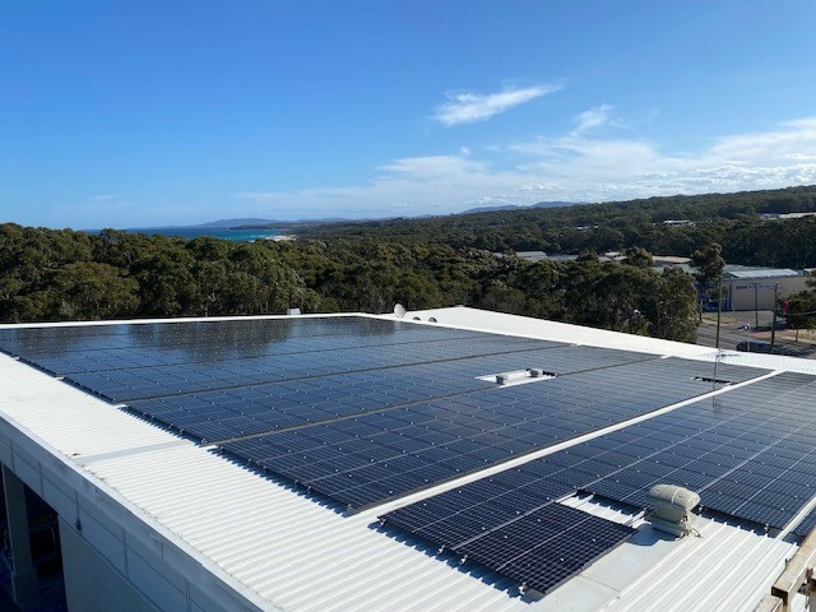 Close up view of the panels on the roof